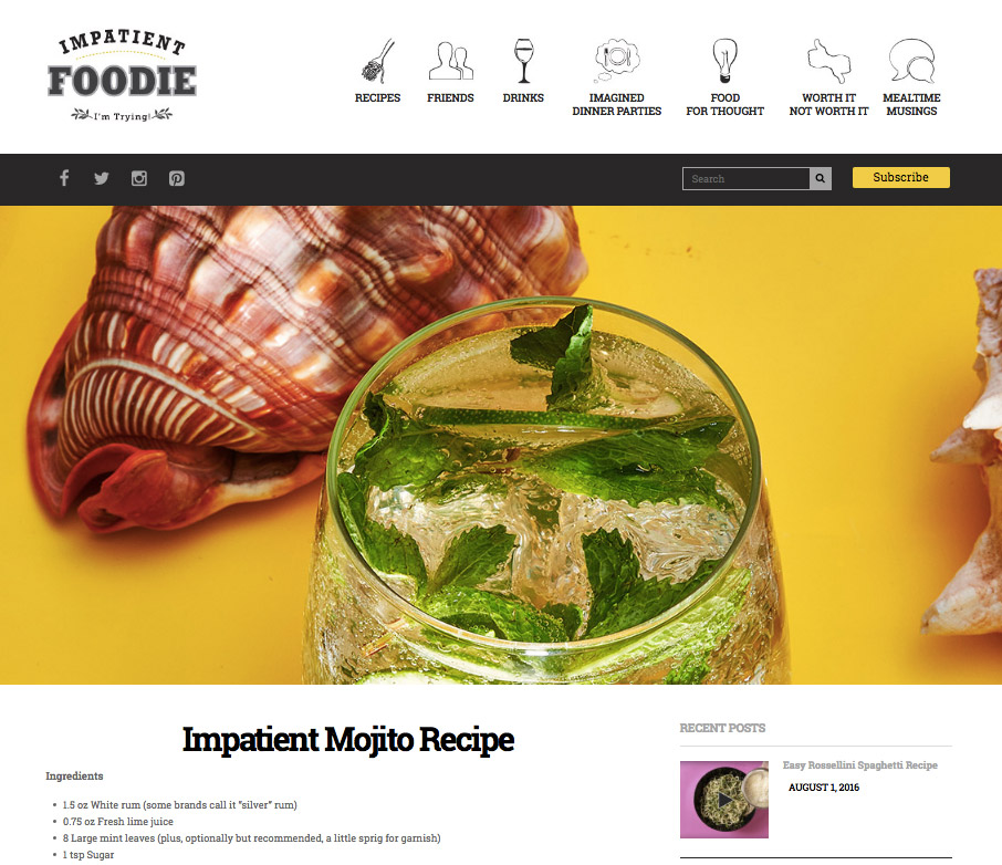 Wordpress Post Redesign for Impatient Foodie - Healthy Website Design by MKOB Design